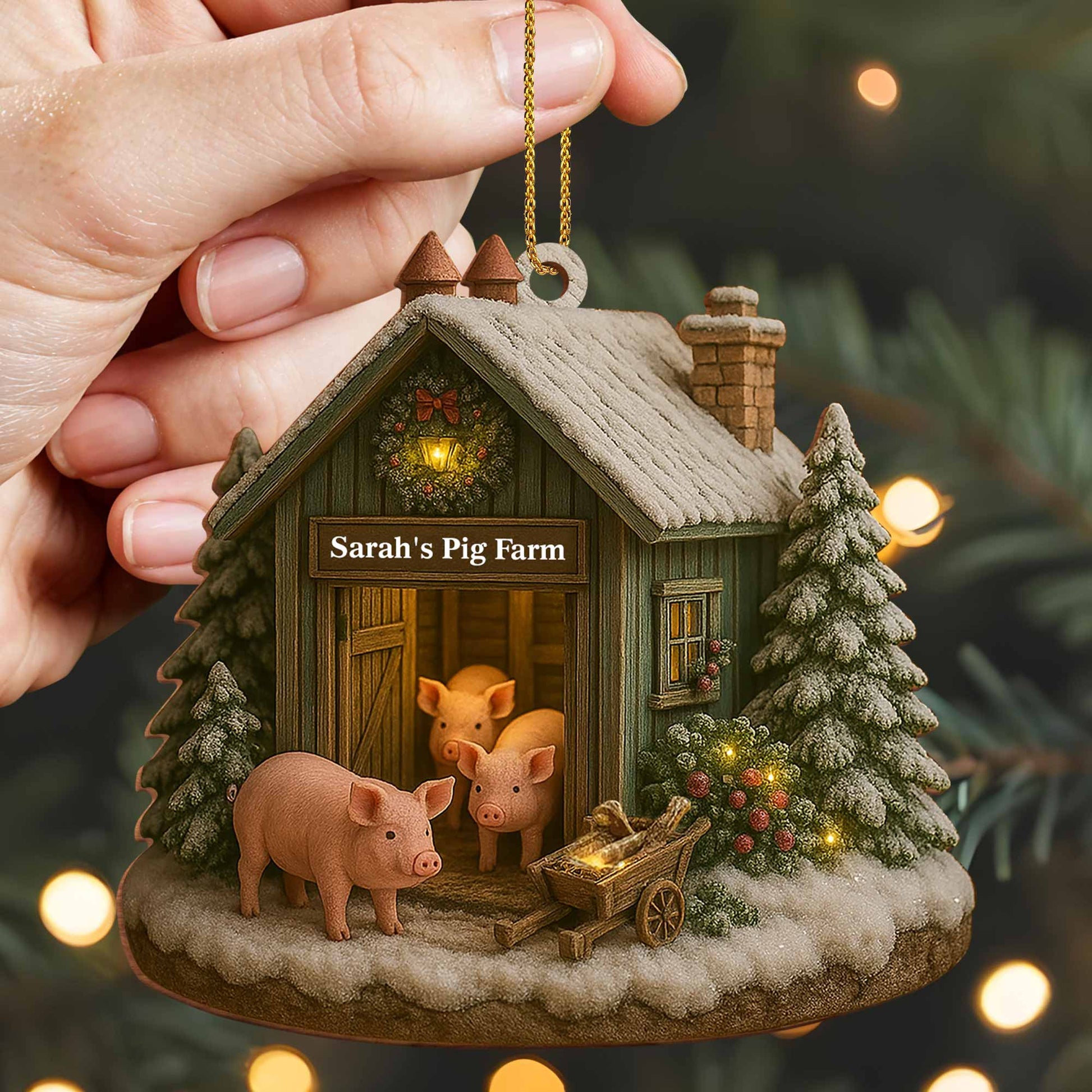 Cozy Farmhouse Christmas With Pigs And Snow