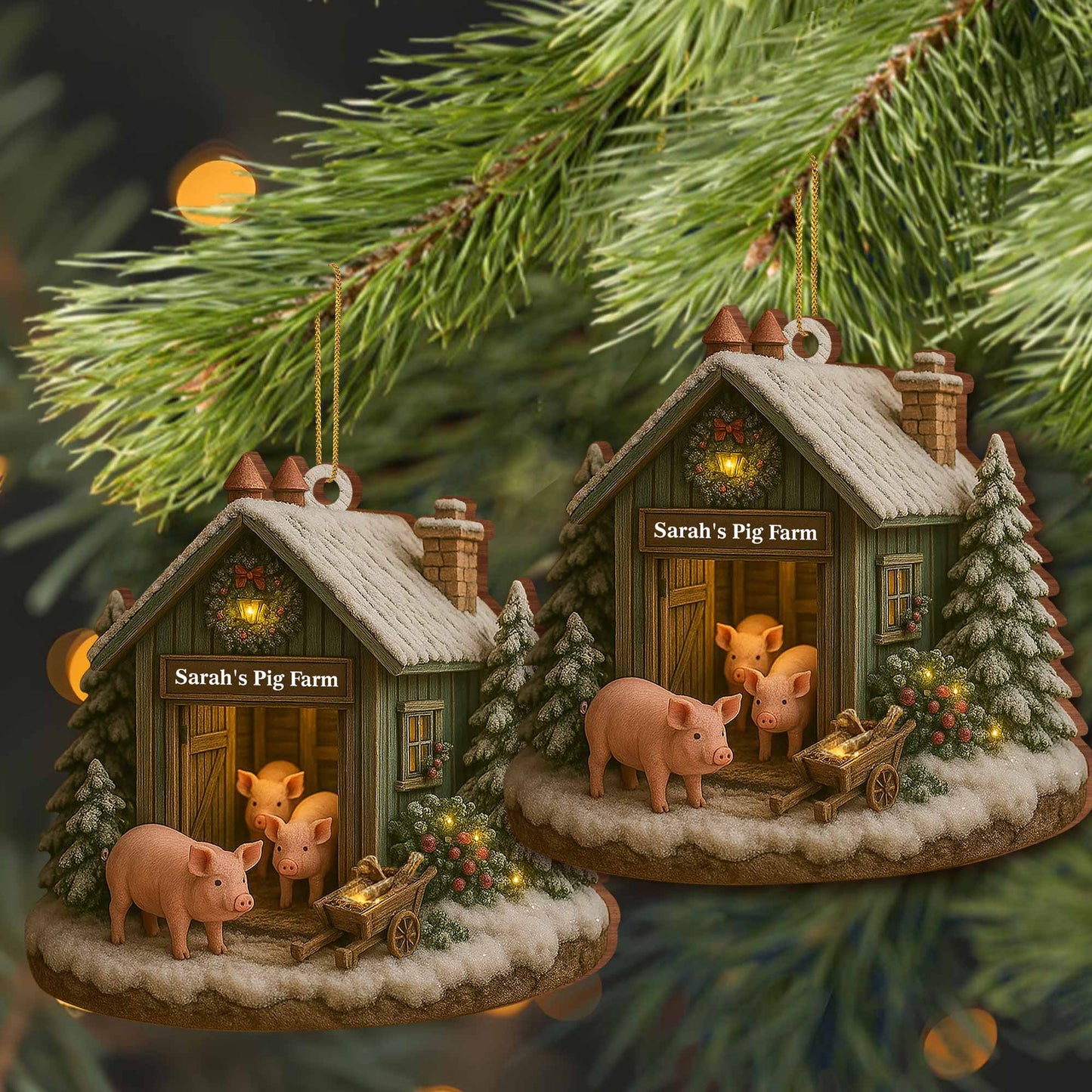 Cozy Farmhouse Christmas With Pigs And Snow