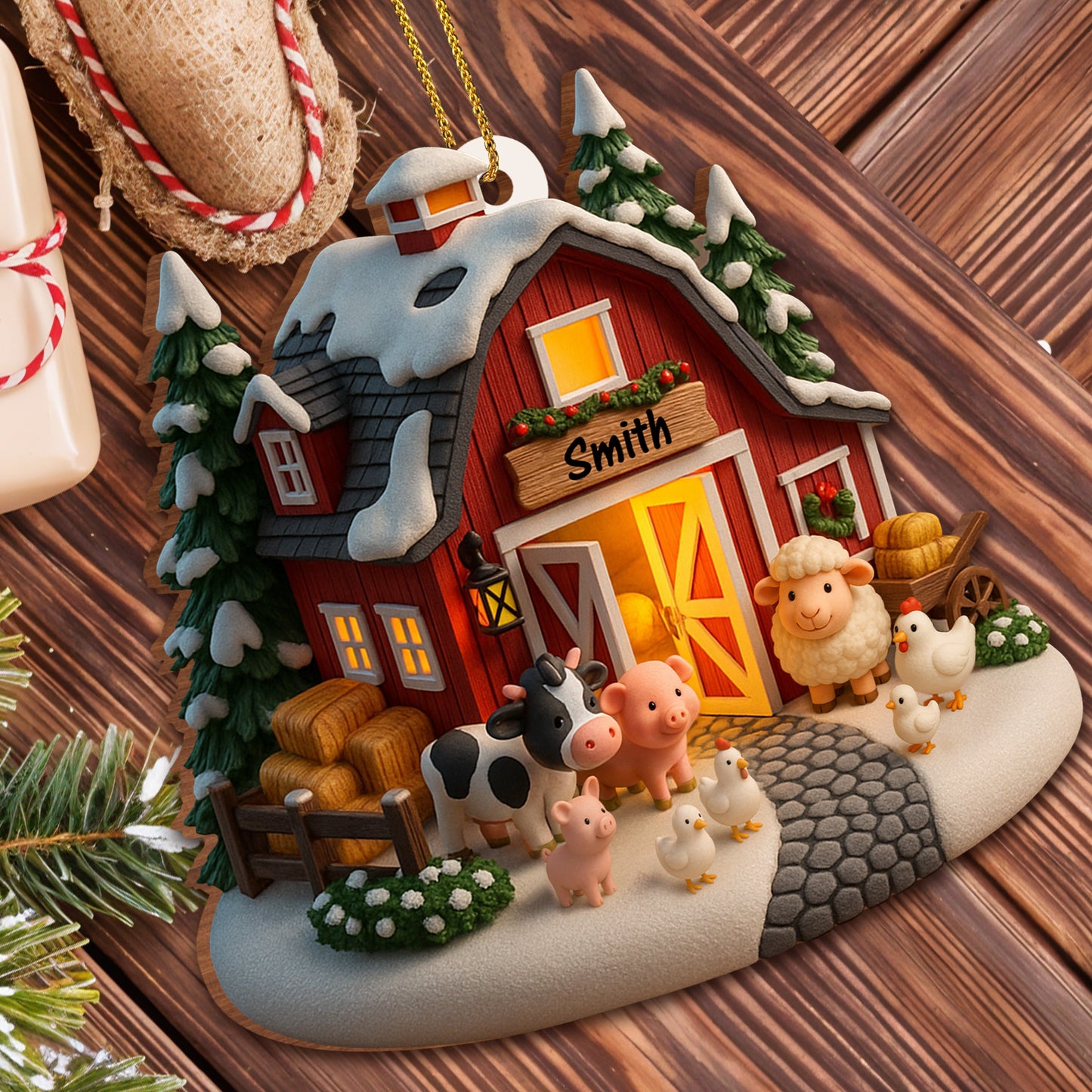 Create Your Own Winter Farmhouse Scene With Family Name