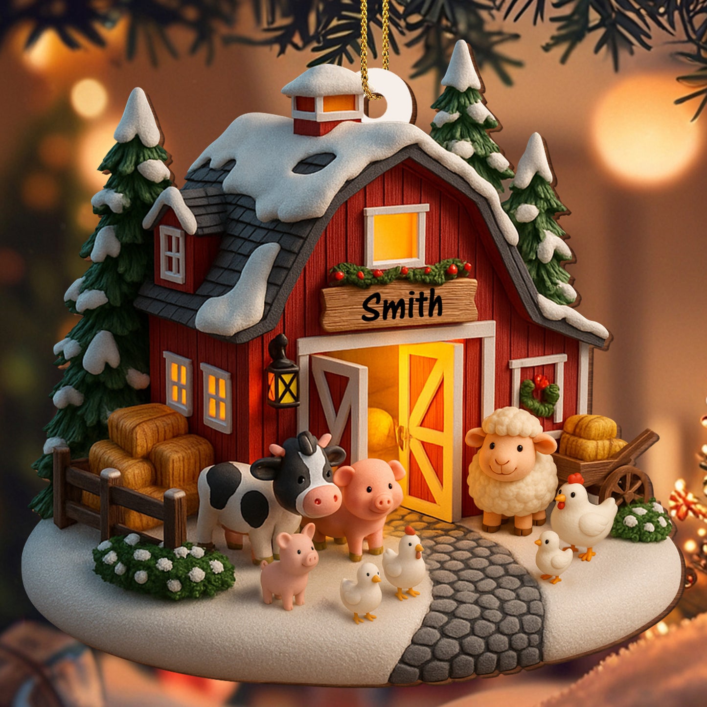 Create Your Own Winter Farmhouse Scene With Family Name