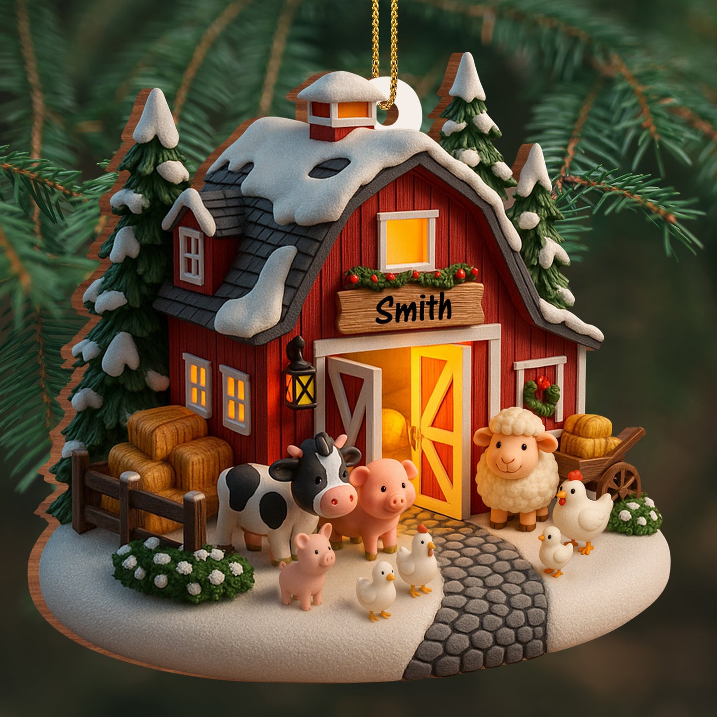 Create Your Own Winter Farmhouse Scene With Family Name