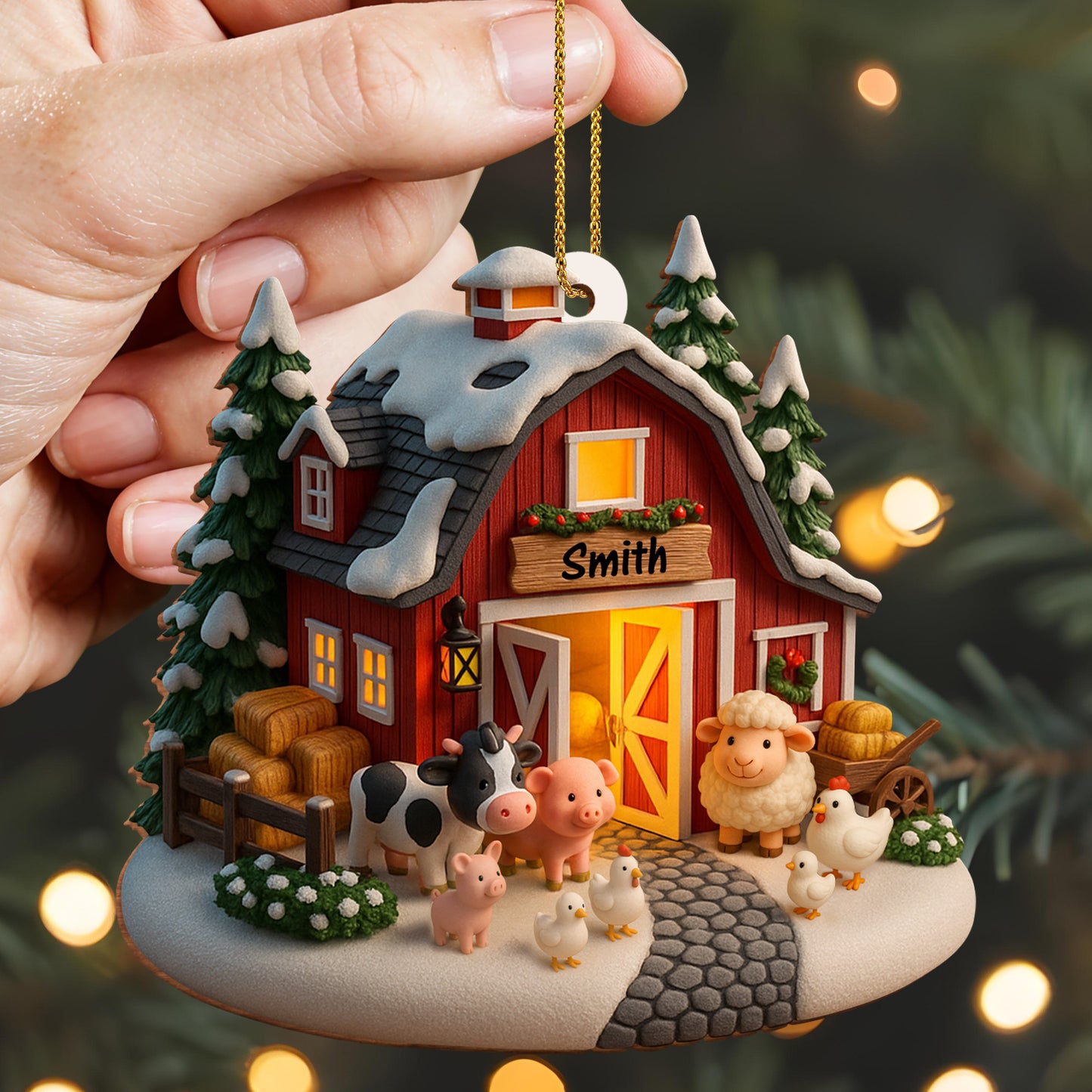 Create Your Own Winter Farmhouse Scene With Family Name