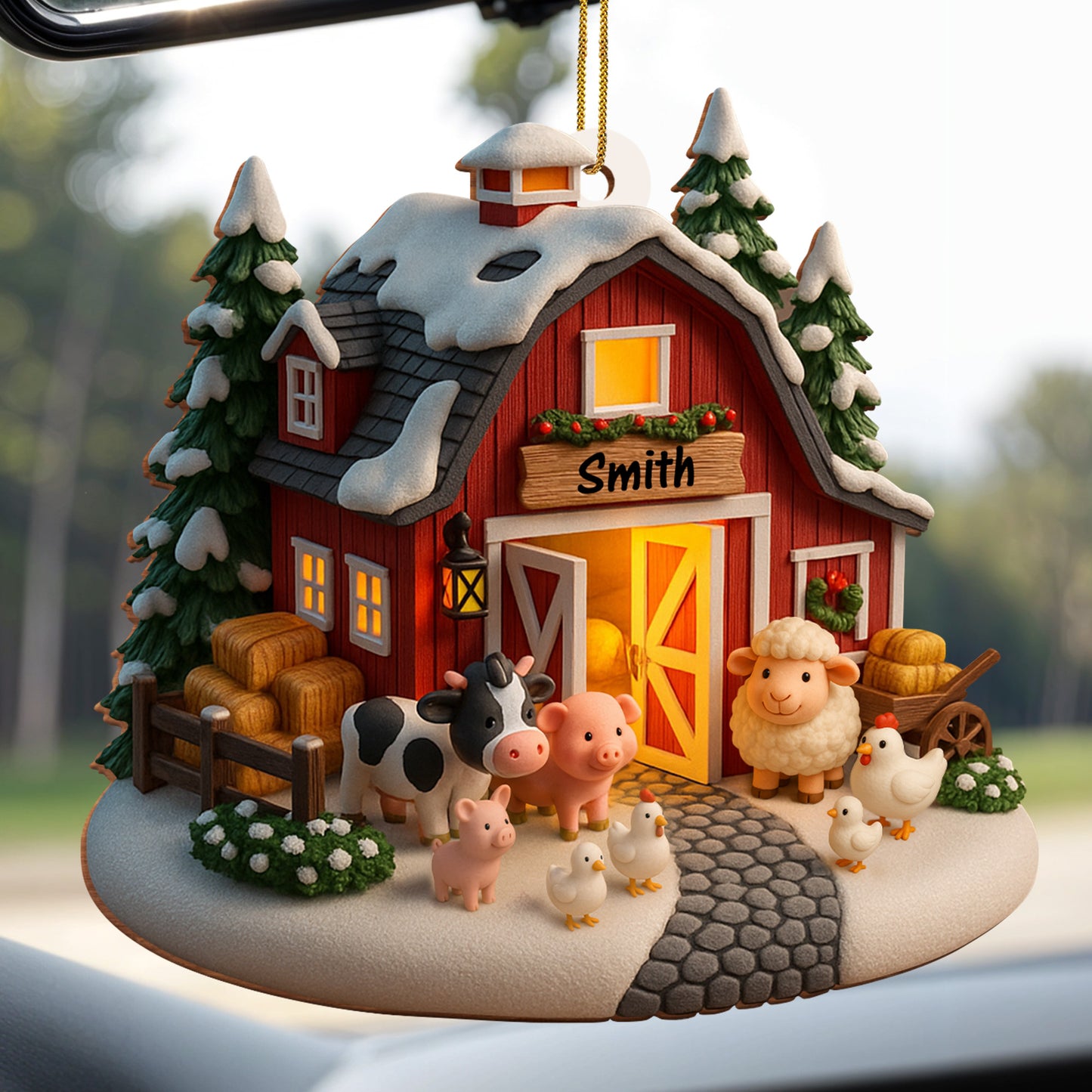 Create Your Own Winter Farmhouse Scene With Family Name
