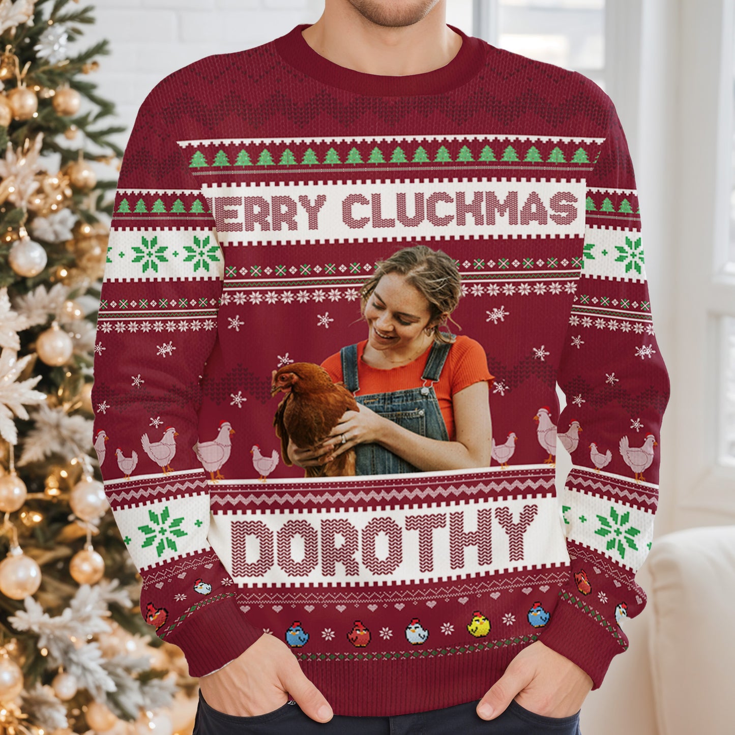 Merry Cluckmas Chicken Christmas Sweater