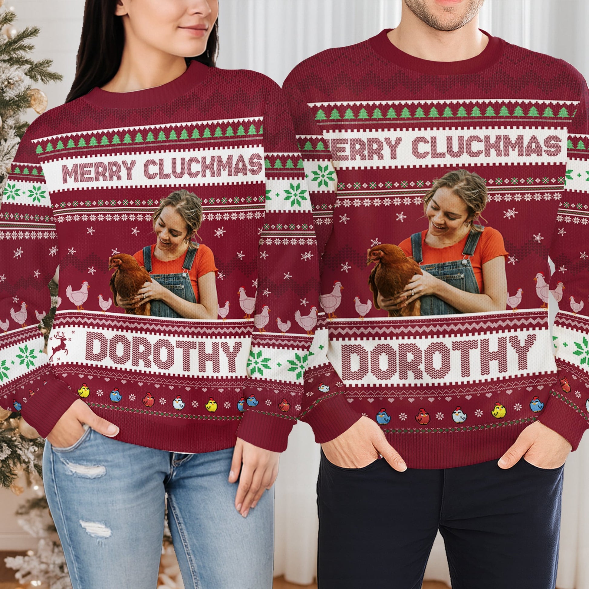 Merry Cluckmas Chicken Christmas Sweater