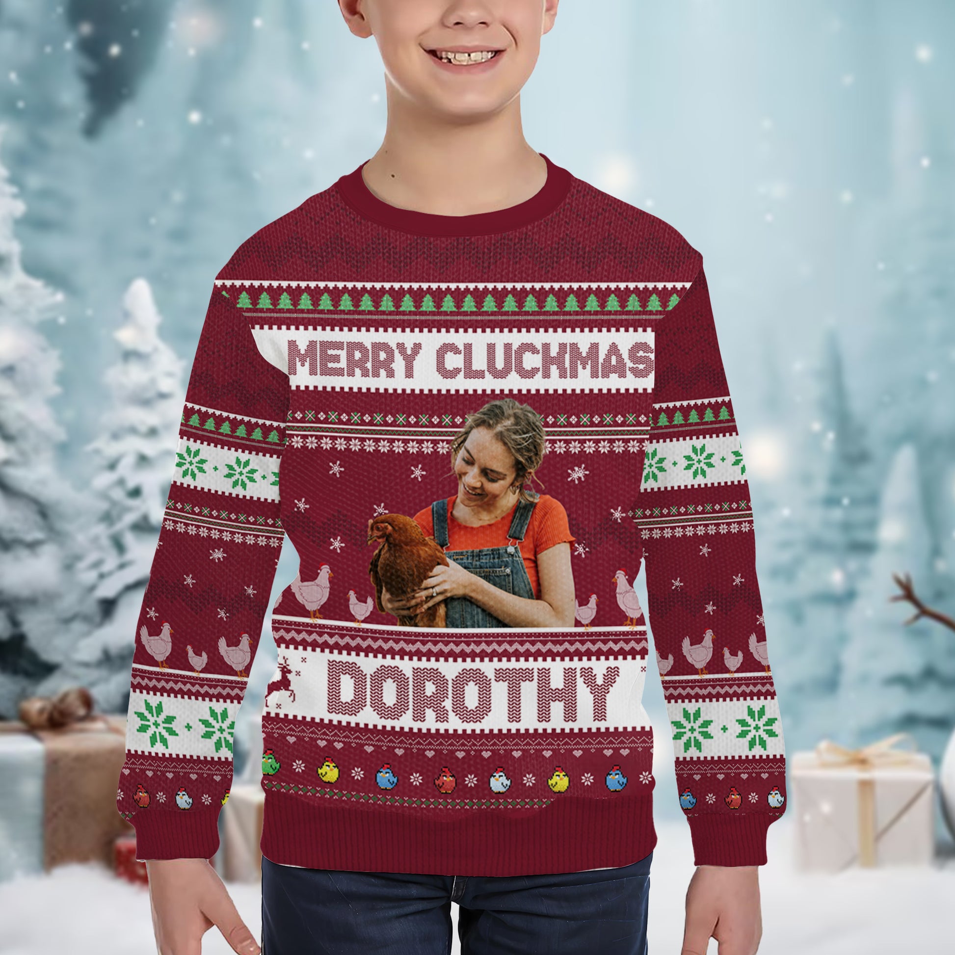 Merry Cluckmas Chicken Christmas Sweater