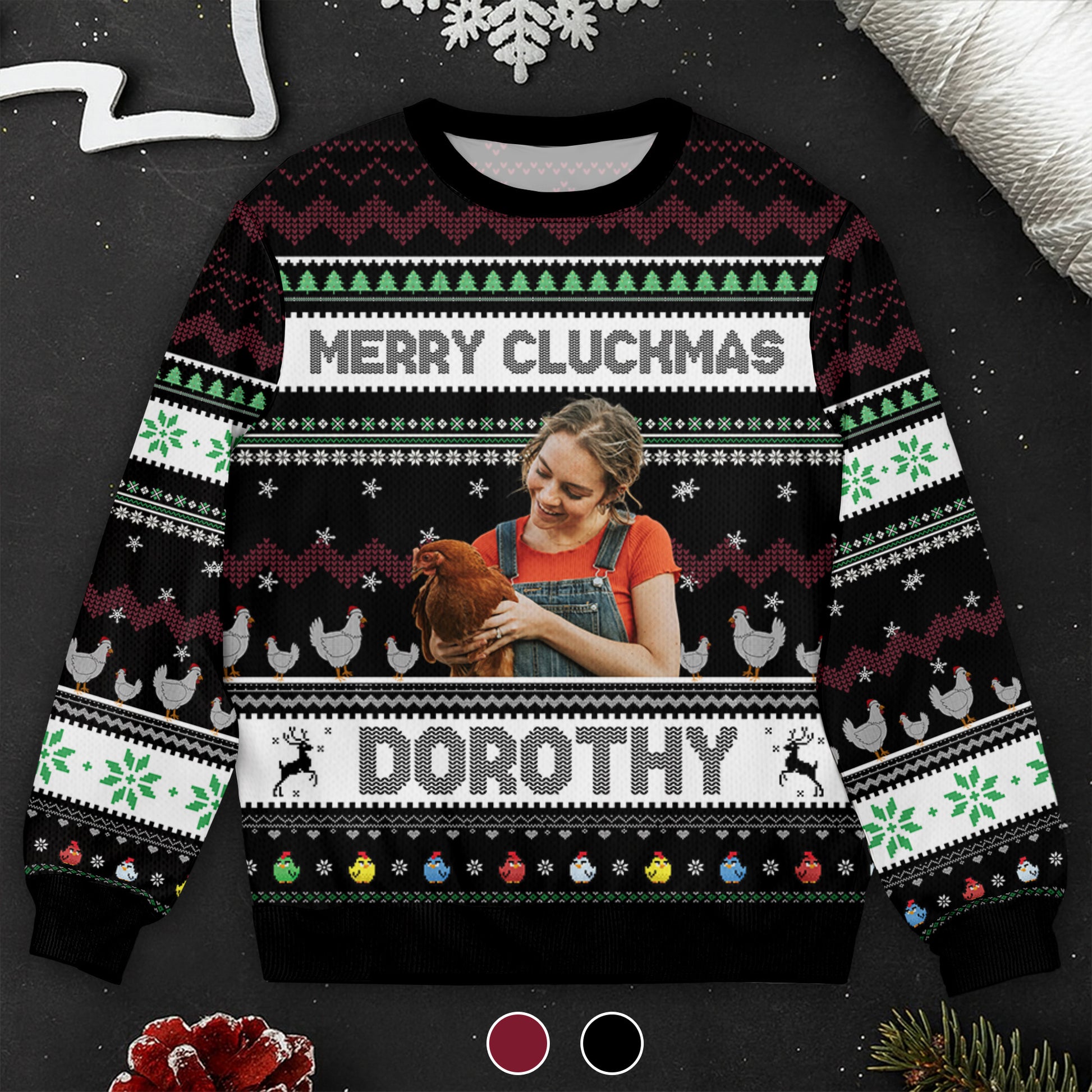 Merry Cluckmas Chicken Christmas Sweater