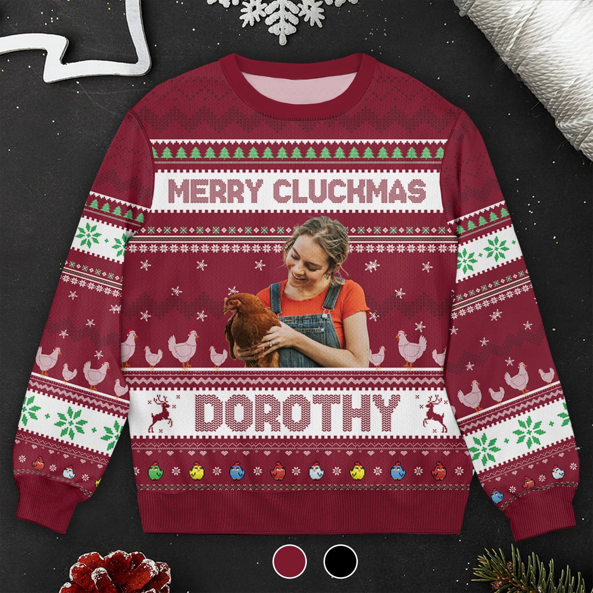 Merry Cluckmas Chicken Christmas Sweater