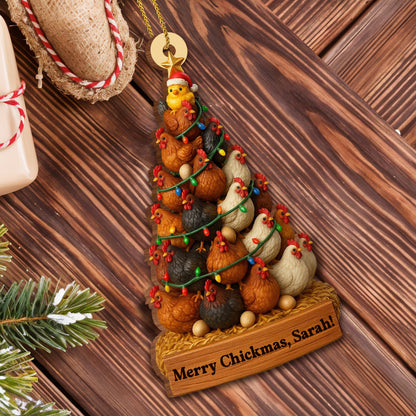 Merry Chickmas, Christmas Chickens Ornament
