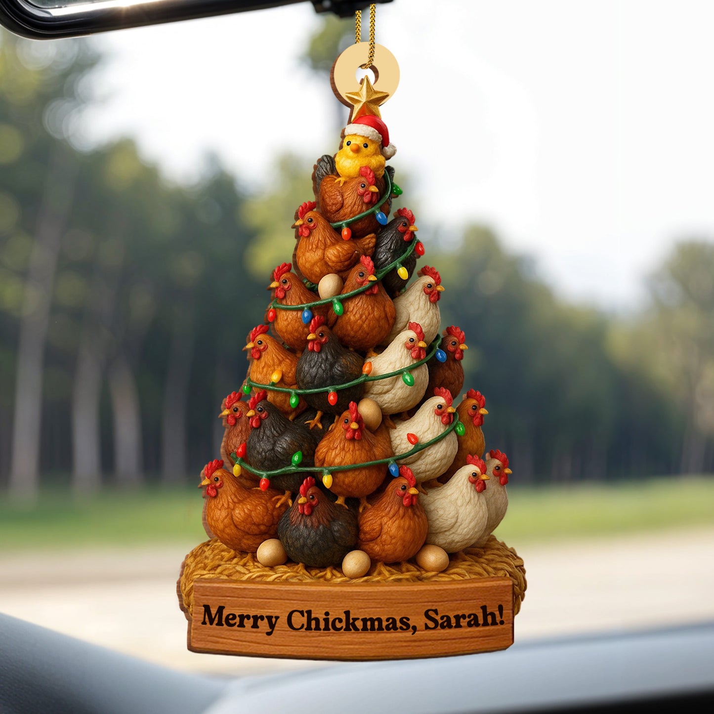 Merry Chickmas, Christmas Chickens Ornament