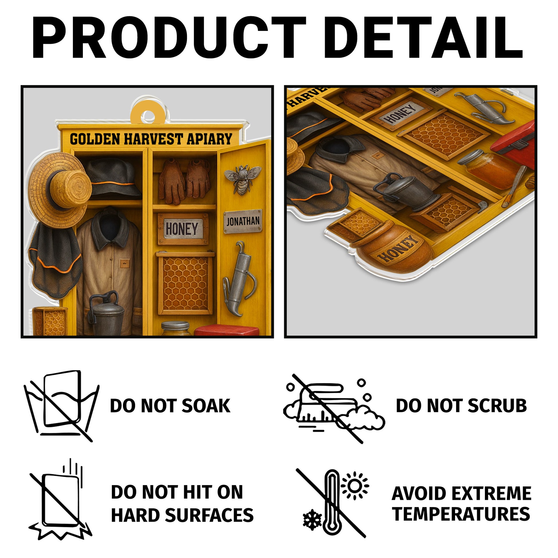 Golden Harvest Apiary With Bee And Beekeeper's Tools