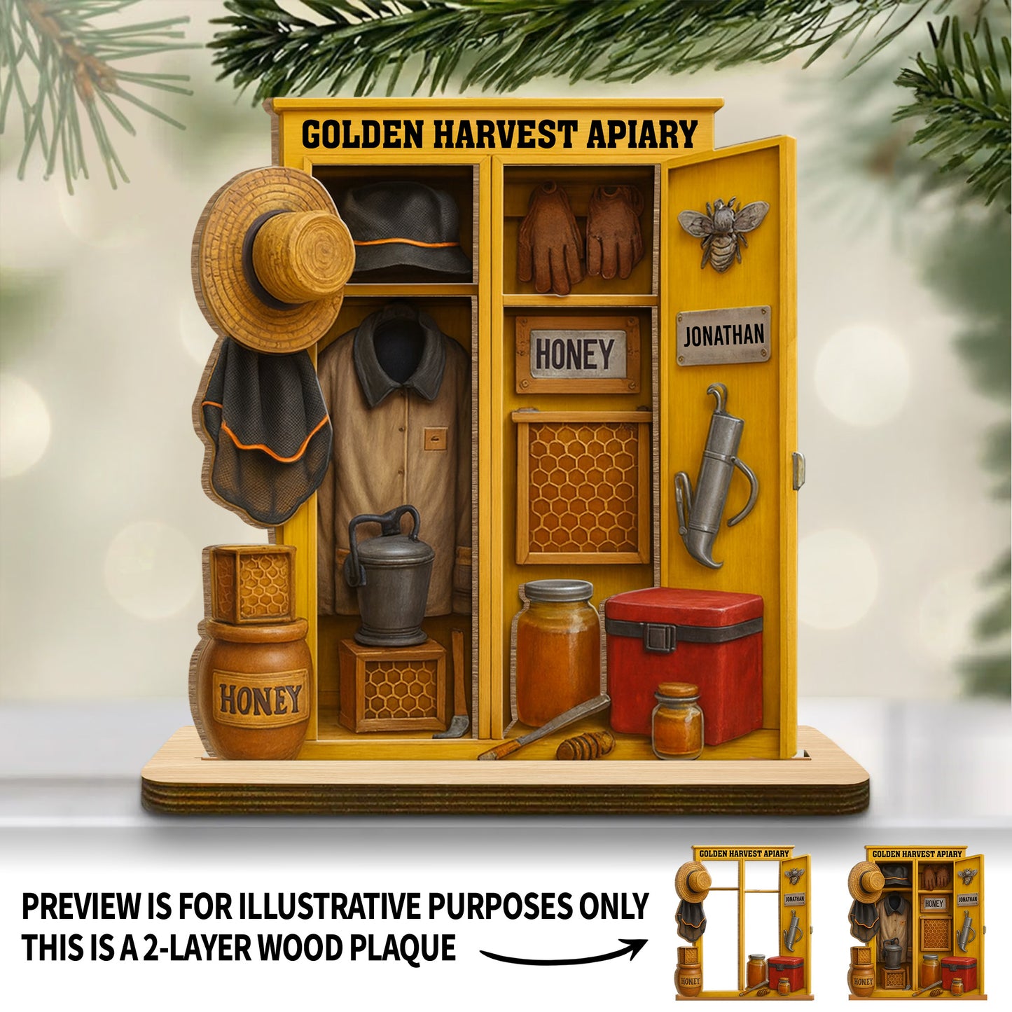 Customize This Wood Plaque, Bee, Honey Pot, Gardening Tools