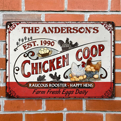 Raucous Rooster And Happy Hens, Fresh Eggs Daily