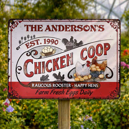 Raucous Rooster And Happy Hens, Fresh Eggs Daily