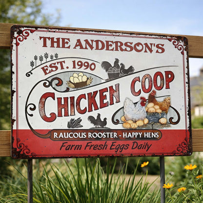 Raucous Rooster And Happy Hens, Fresh Eggs Daily