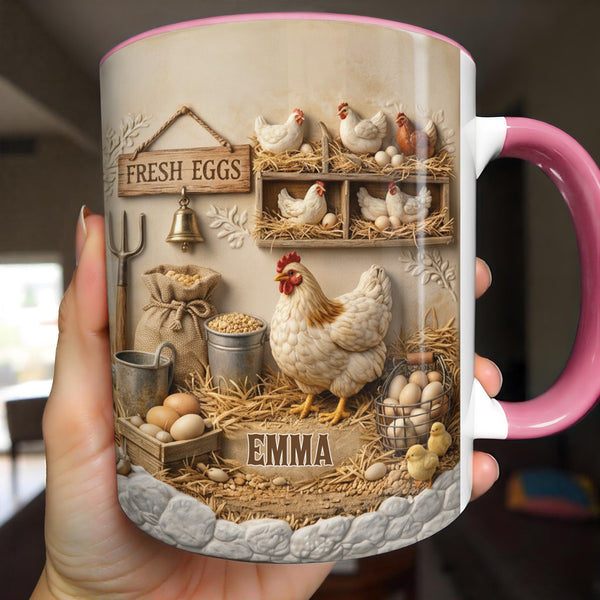 Fresh Eggs With Chickens, Eggs, And Farm Elements