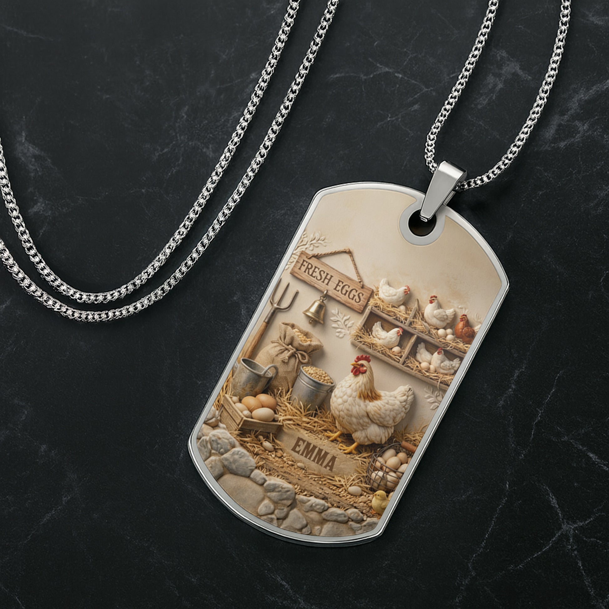 Fresh Eggs Rustic Farmhouse Coop With Chickens And Eggs