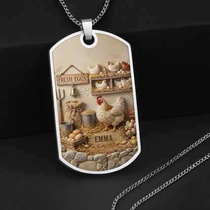 Fresh Eggs Rustic Farmhouse Coop With Chickens And Eggs