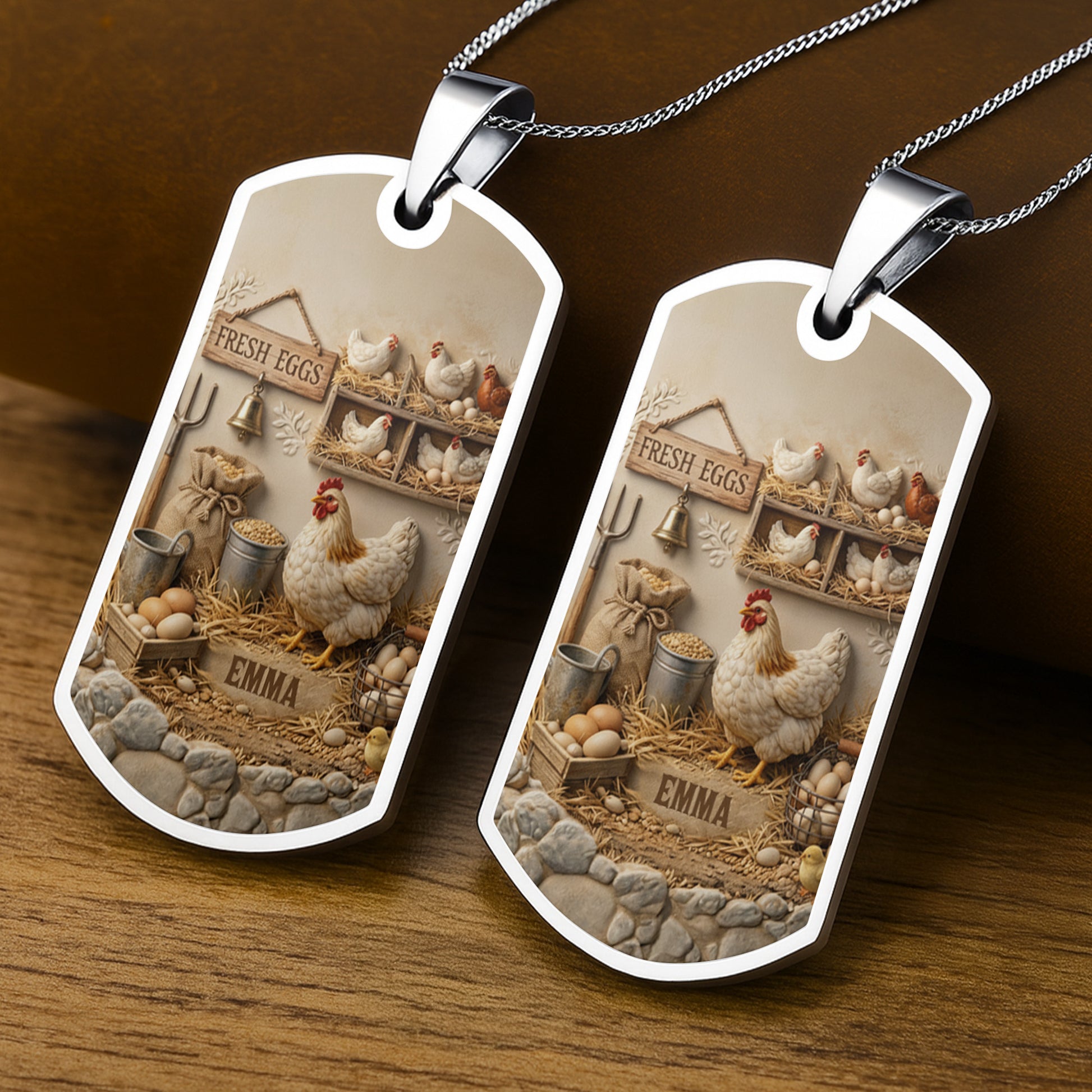 Fresh Eggs Rustic Farmhouse Coop With Chickens And Eggs