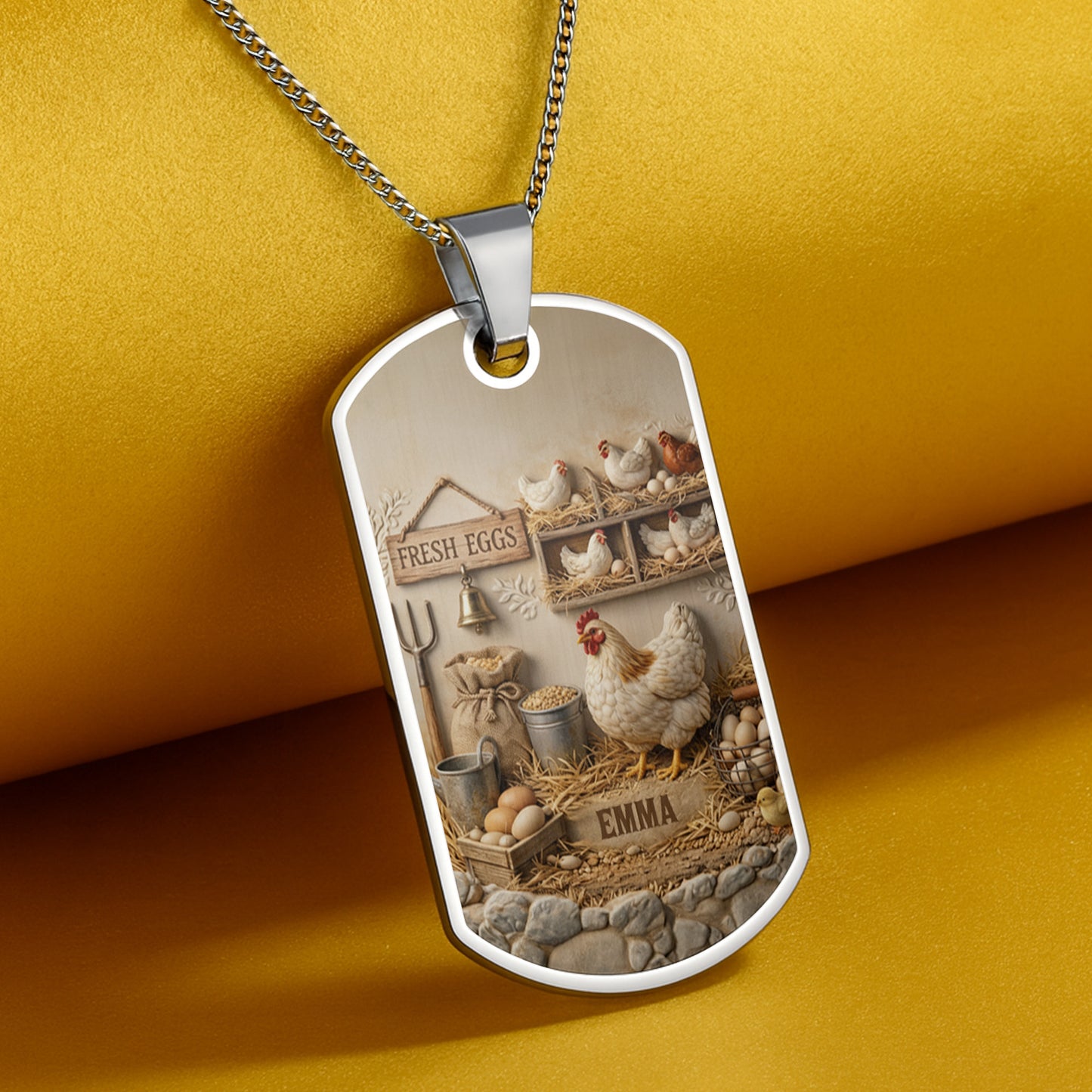 Fresh Eggs Rustic Farmhouse Coop With Chickens And Eggs