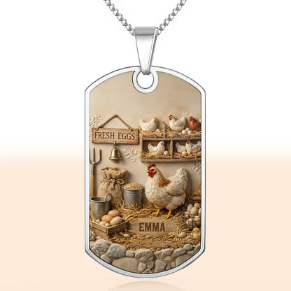 Fresh Eggs Rustic Farmhouse Coop With Chickens And Eggs