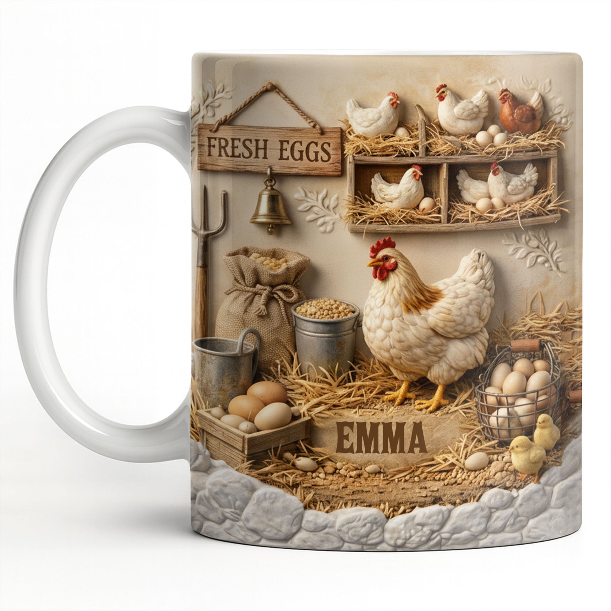 Fresh Eggs With Charming Chickens Design