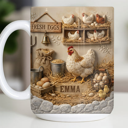 Fresh Eggs With Charming Chickens Design