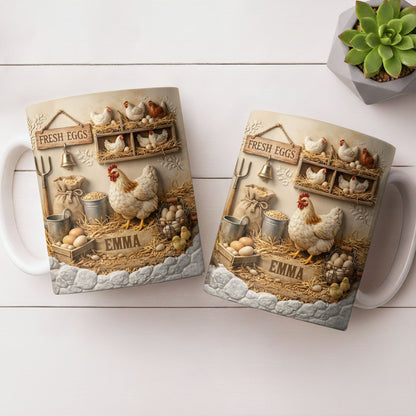 Fresh Eggs With Charming Chickens Design