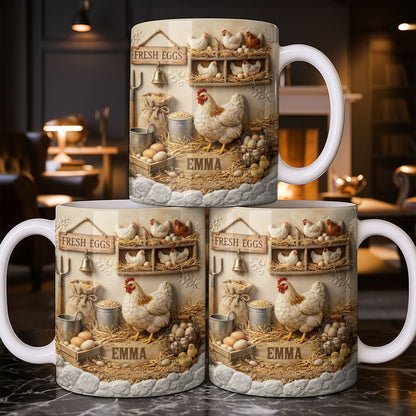 Fresh Eggs With Charming Chickens Design
