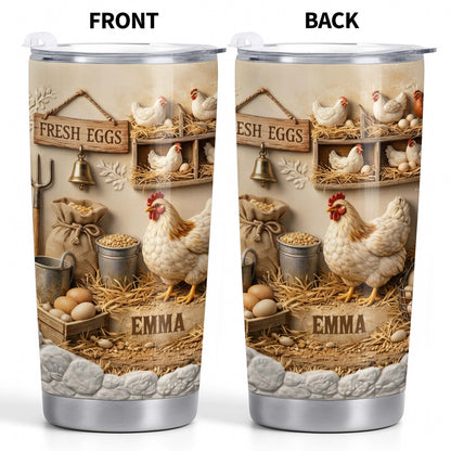 Fresh Eggs With Chickens And Barn Design