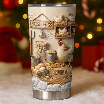 Fresh Eggs With Chickens And Barn Design