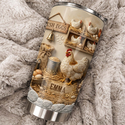 Fresh Eggs With Chickens And Barn Design