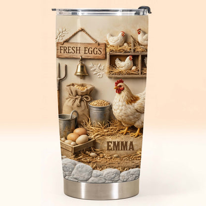 Fresh Eggs With Chickens And Barn Design