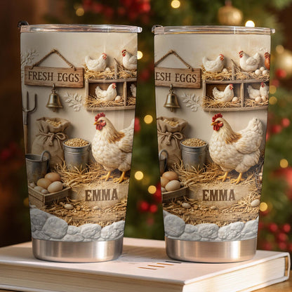 Fresh Eggs With Chickens And Barn Design