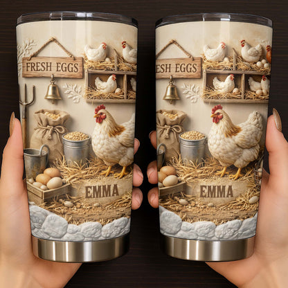 Fresh Eggs With Chickens And Barn Design