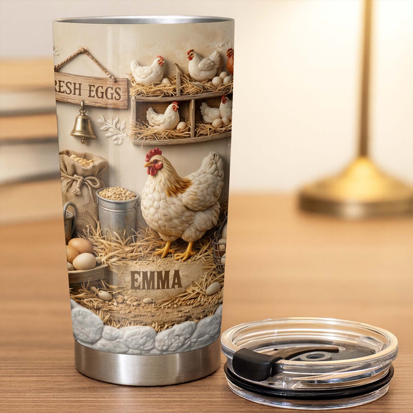 Fresh Eggs With Chickens And Barn Design