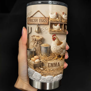 Fresh Eggs With Chickens And Barn Design