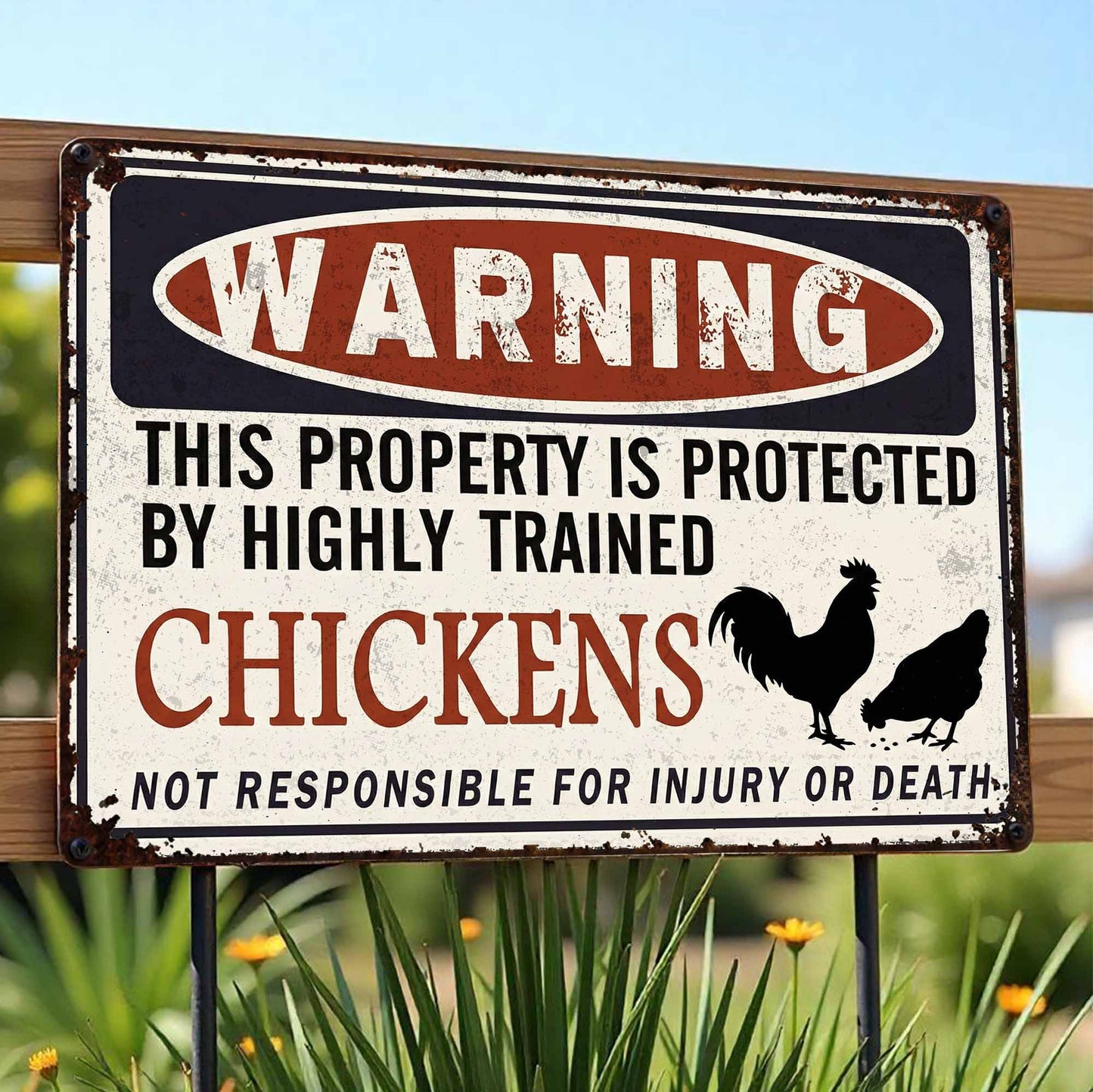 Warning: Property Protected By Highly Trained Chickens
