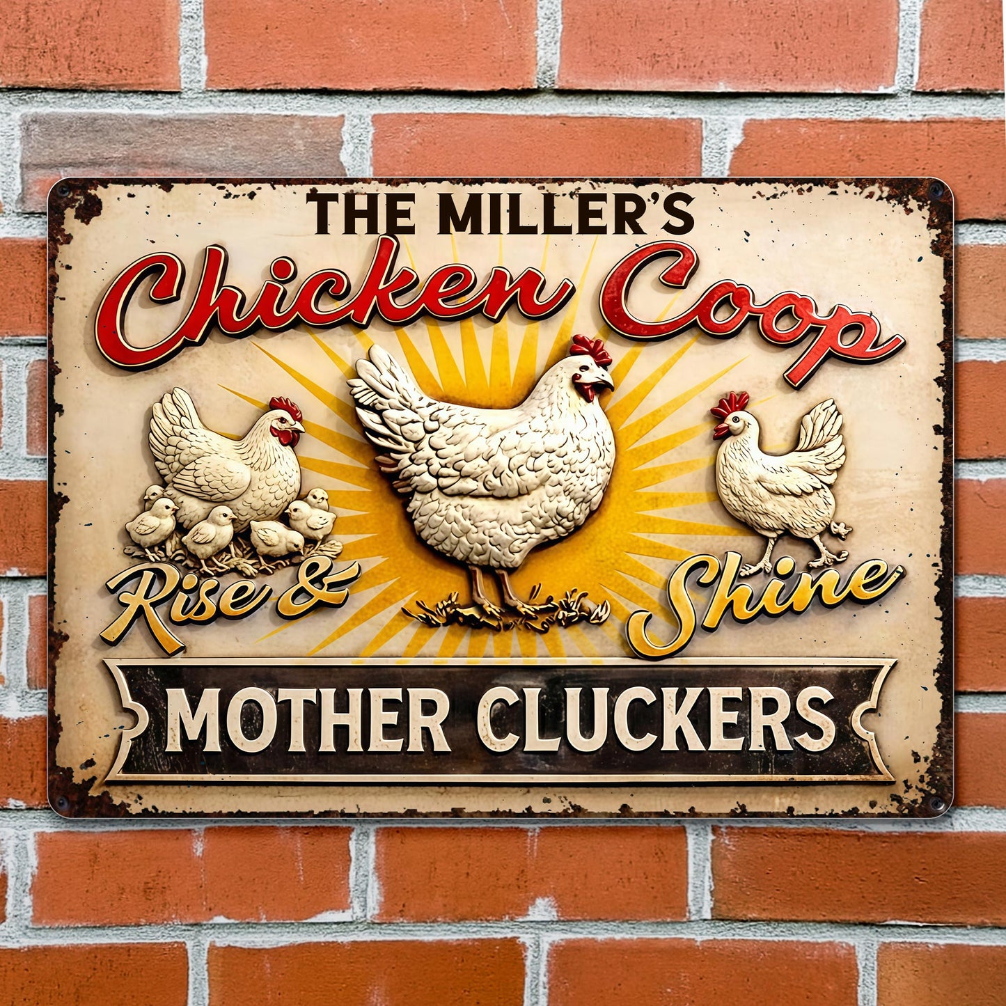 Rise & Shine Mother Cluckers With Chickens and Sun Rays