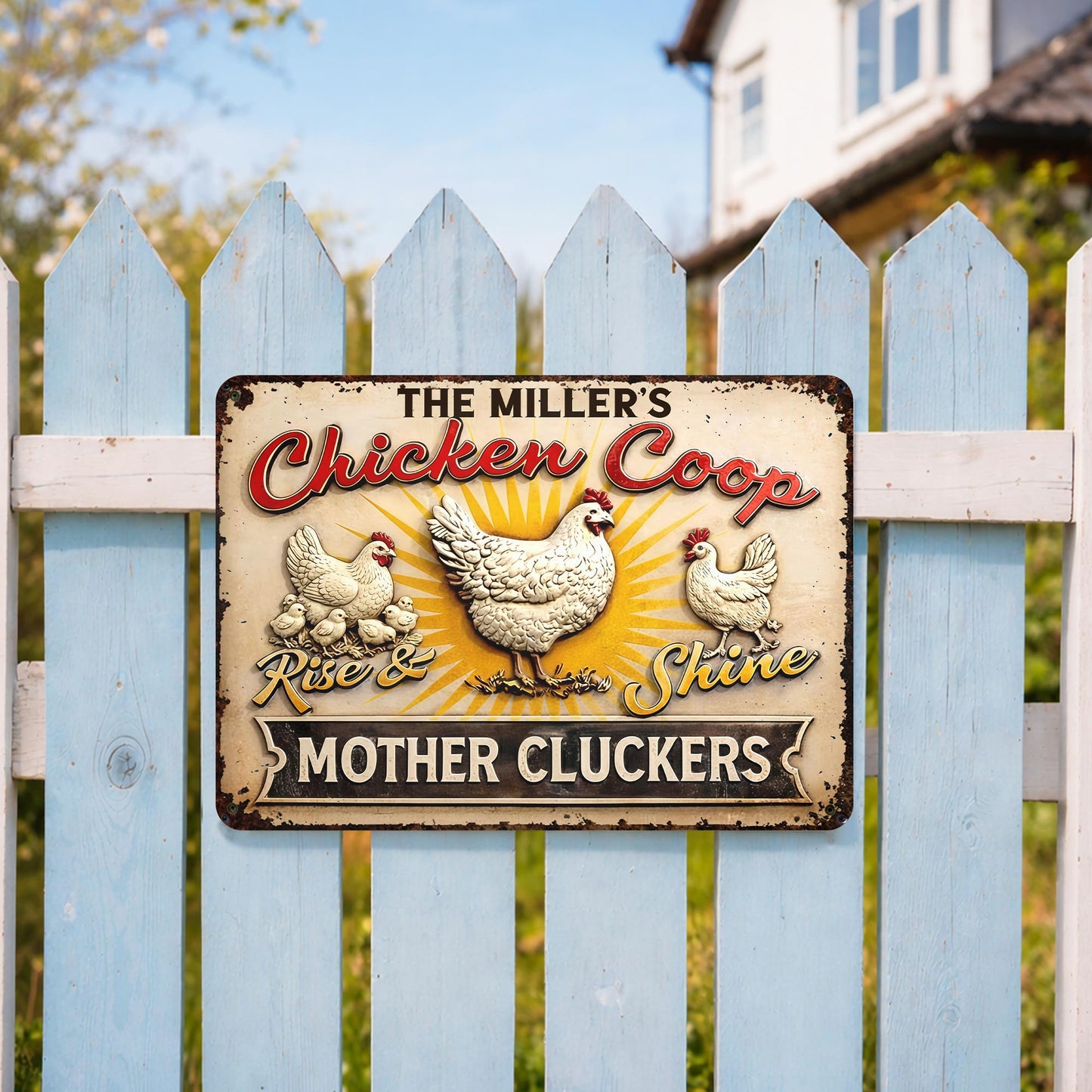 Rise & Shine Mother Cluckers With Chickens and Sun Rays