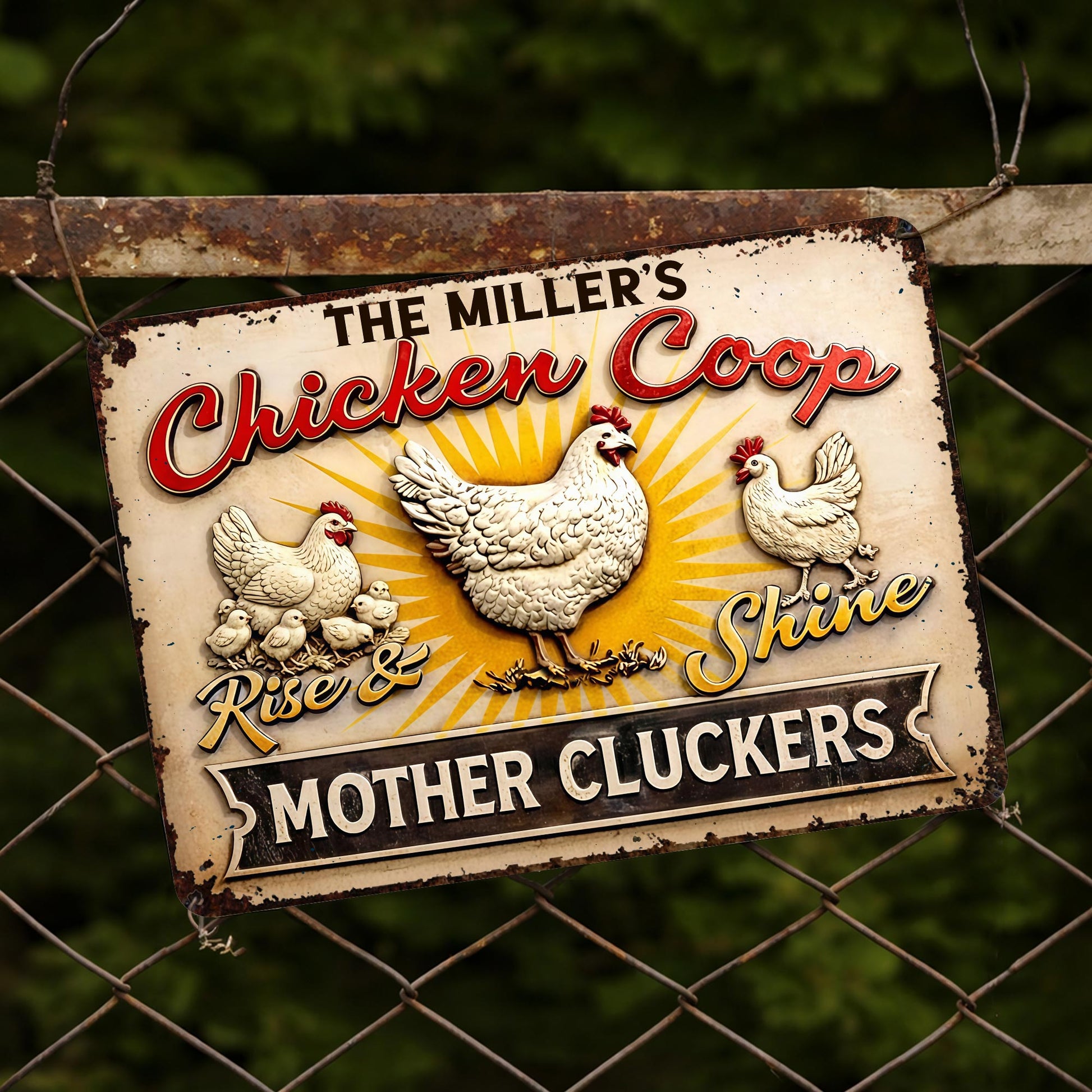 Rise & Shine Mother Cluckers With Chickens and Sun Rays