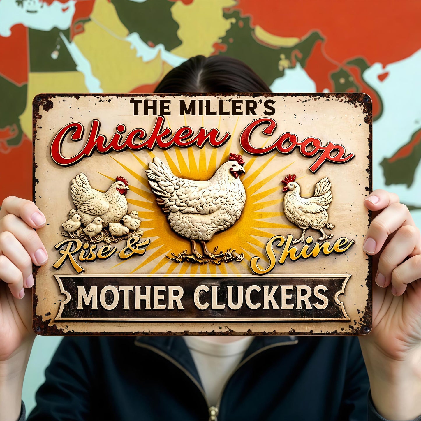 Rise & Shine Mother Cluckers With Chickens and Sun Rays