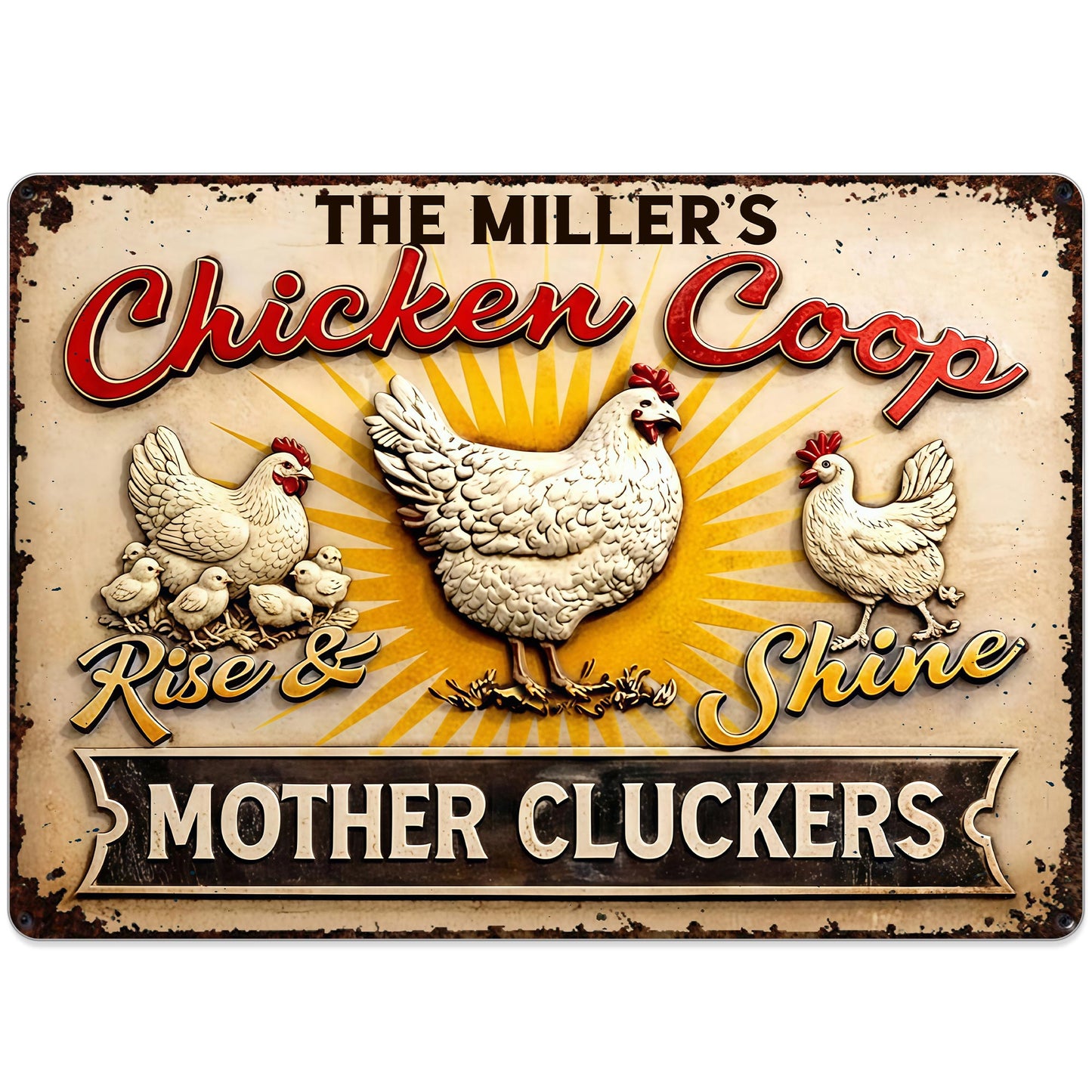 Rise & Shine Mother Cluckers With Chickens and Sun Rays