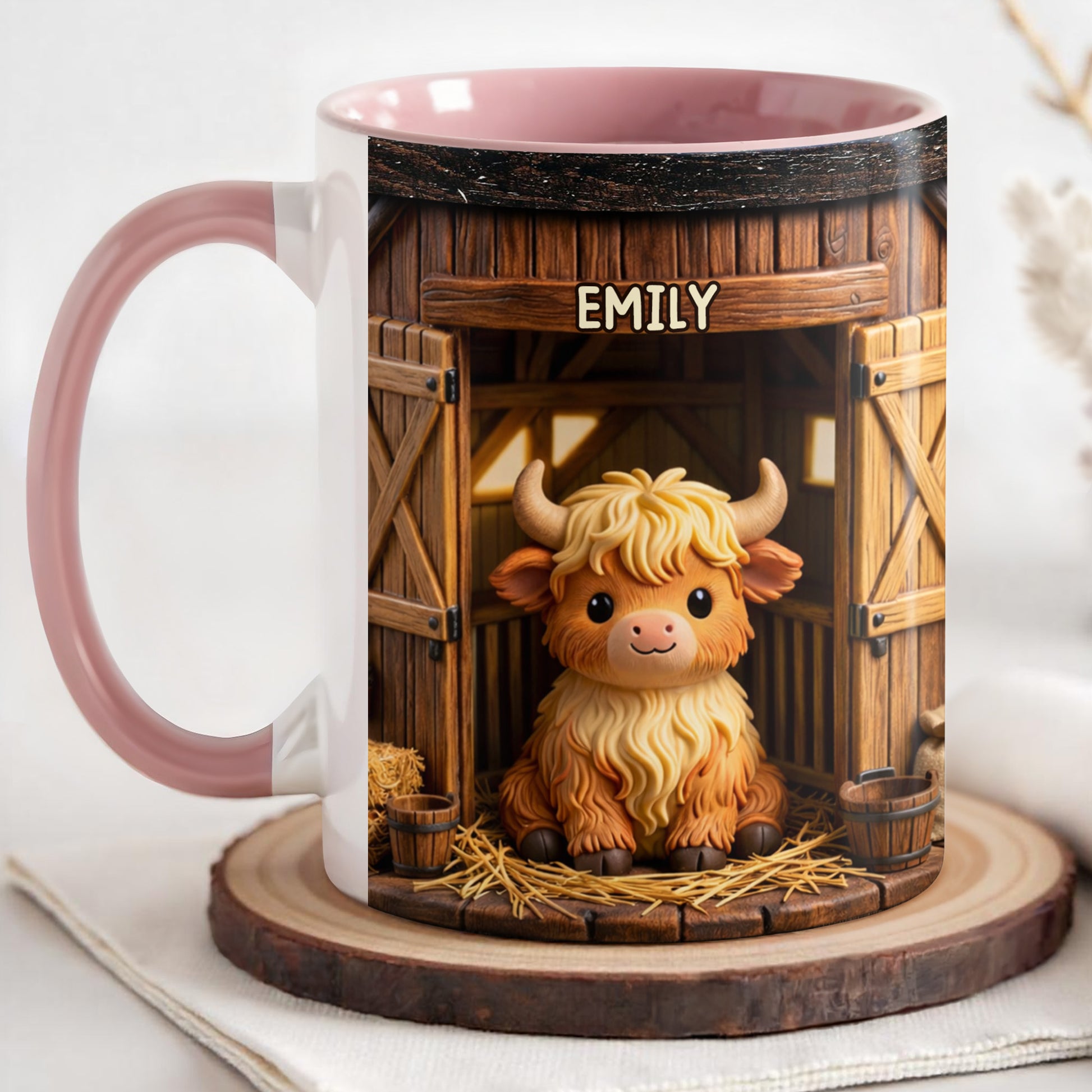 Customized Highland Cow in Barn Design