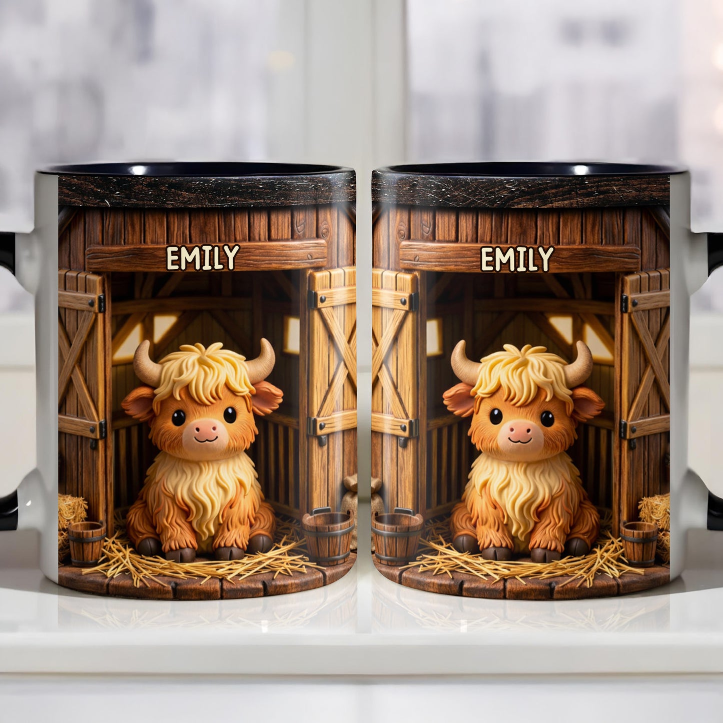 Customized Highland Cow in Barn Design