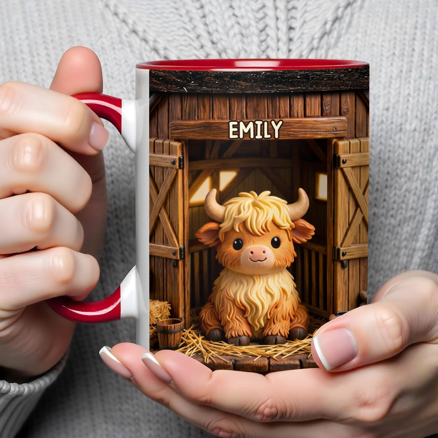 Customized Highland Cow in Barn Design