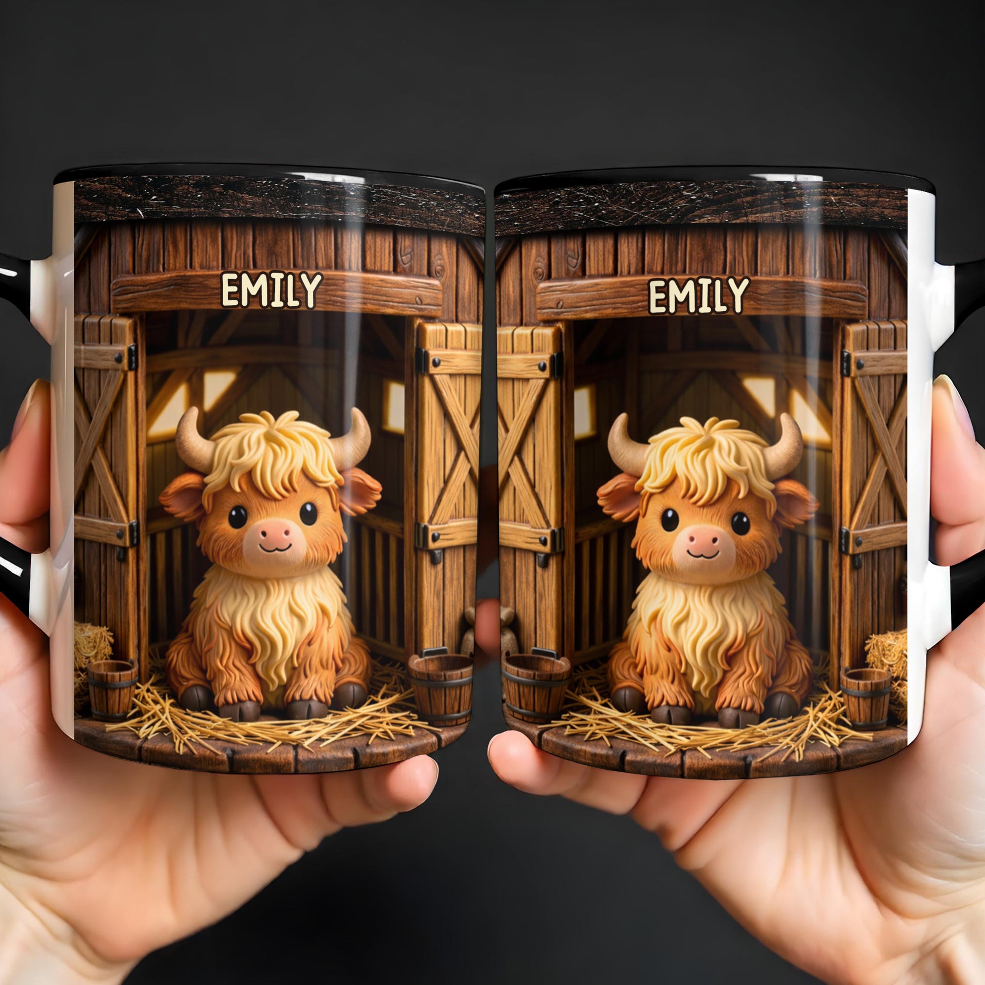 Customized Highland Cow in Barn Design