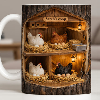 Personalized Chicken Coop Mug With Farm Fresh Design
