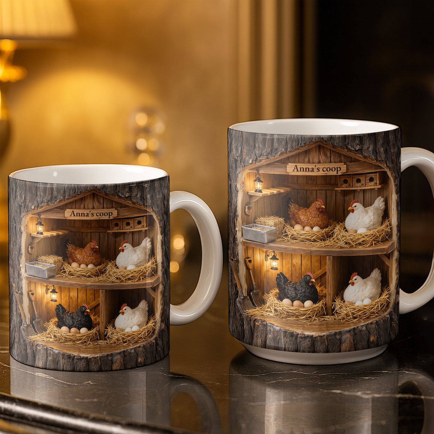 Personalized Chicken Coop Mug With Farm Fresh Design