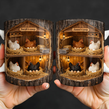 Personalized Chicken Coop Mug With Farm Fresh Design
